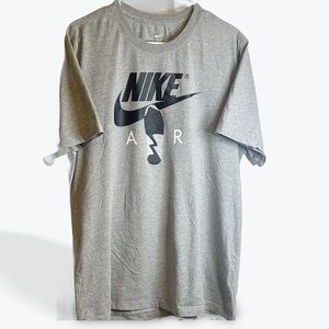 NIKE Men’s Gray and Black Nike Air Logo Graphic T-Shirt Short Sleeve Size XL